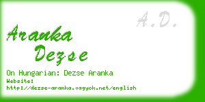 aranka dezse business card